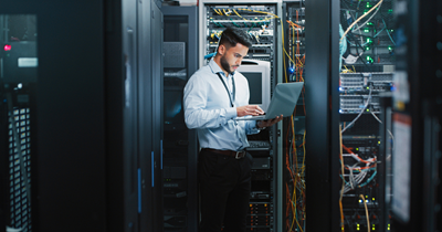 Engineer in Data Center Working